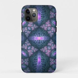 3D-Fraktal-Kunstmuster Türkis Lila Rosa Case-Mate iPhone Hülle