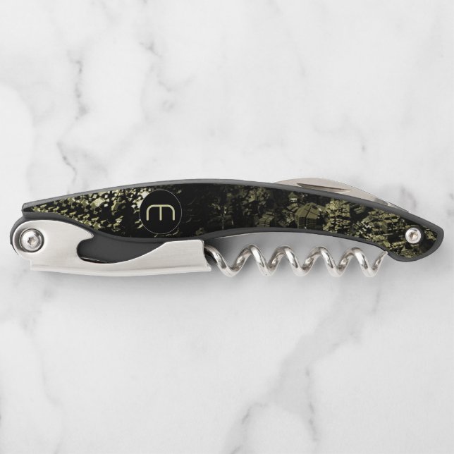 3D-Fraktal Mineral Geek Monogram-Schraube Kellnermesser (Vorderseite)