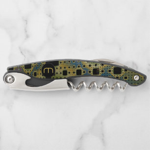 3D-Fraktal SciFi Geek Monogram-Korkenzieher Kellnermesser