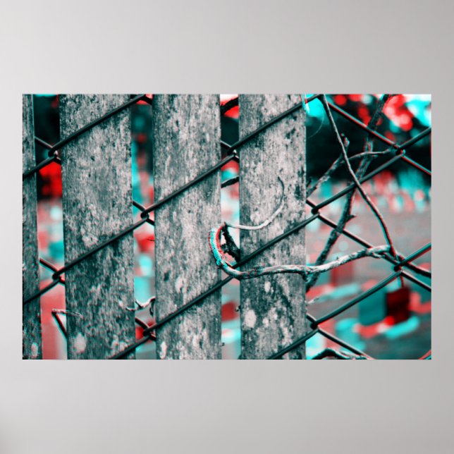 3D-Friedhof-Zaun Poster (Vorne)