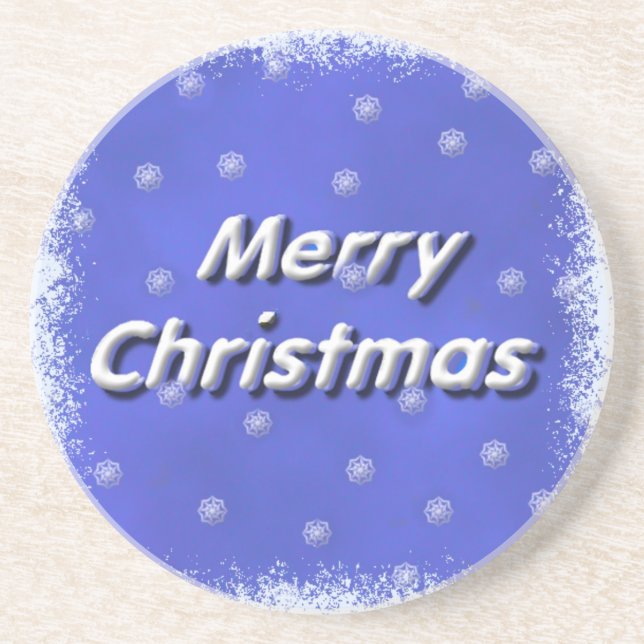3D Frohe Weihnachtsschnee Getränkeuntersetzer (Vorne)