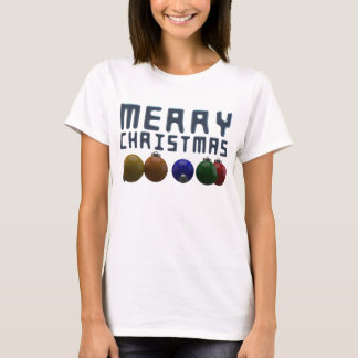 3D Frohe Weihnachtstypografie Weihnachtsschmuck T-Shirt