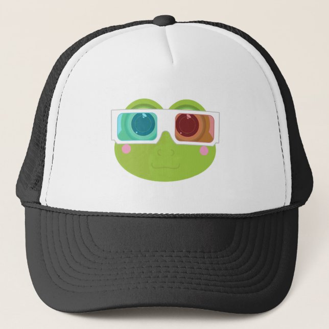3D-Frosch (2) Truckerkappe (Vorderseite)