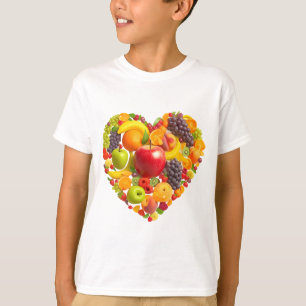 3D-Frucht-Herz – Cartoon-Frucht-Herz-Form-Design T-Shirt