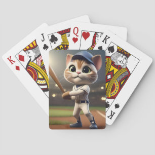3D Funny Baseball Cat, Spielkarten