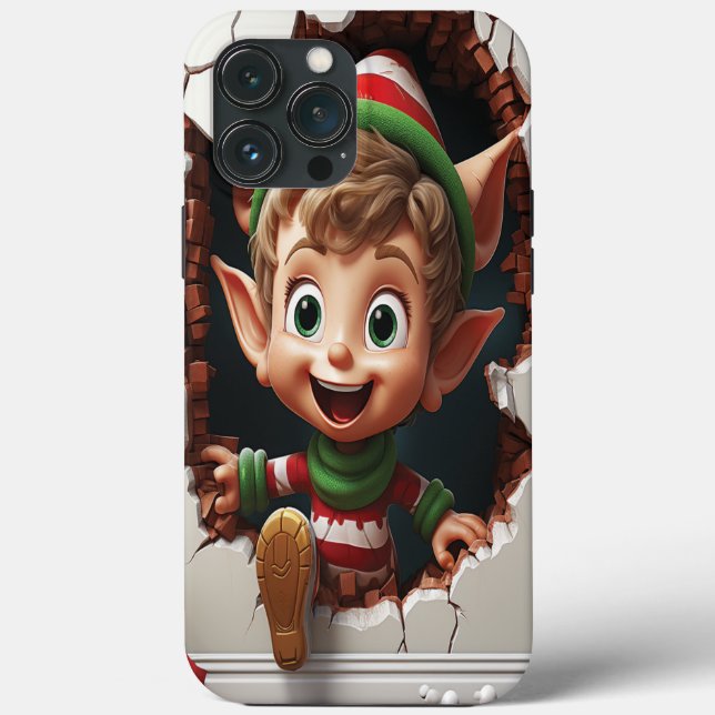 3d Funny Niedlich Christmas Elf Case-Mate iPhone Hülle (Rückseite)