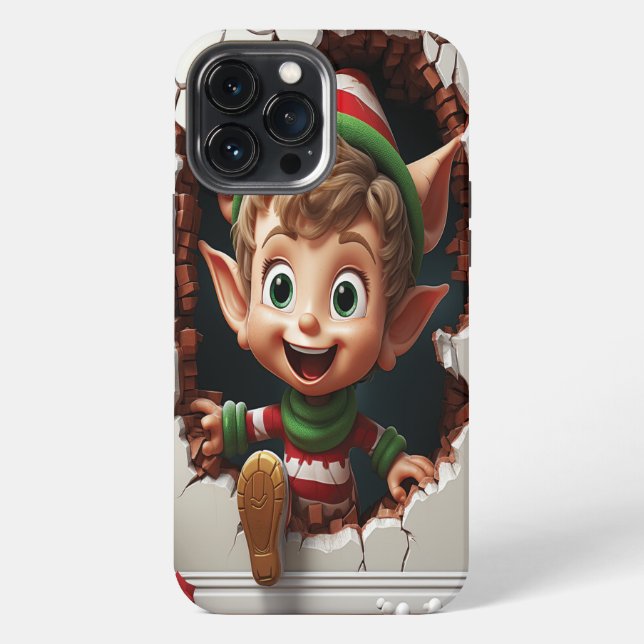 3d Funny Niedlich Christmas Elf iPhone Hülle (Rückseite)