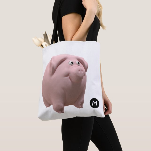 3D Funny Pig Year Monogram wählen Farbe Bag 2 (Von Nahem)