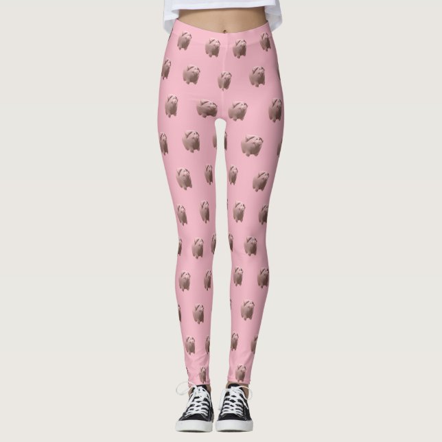 3D Funny Pig Year Zodiac wählen Leggings 2 (Vorderseite)