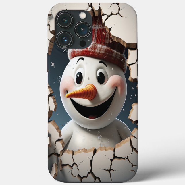 3d Funny Snowman Weihnachten Case-Mate iPhone Hülle (Rückseite)