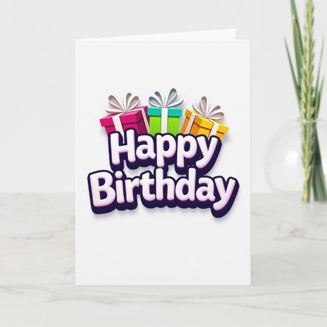 3D Geburtstagsgeschenke Karte (Vorderseite)