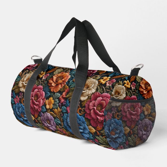 3D gedruckte farbenfrohe Blumenmuster Duffle Bag (Rechte Ecke)