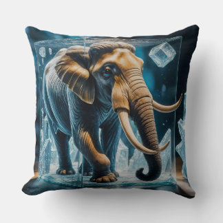 3D gefrorener Elefant in Mattiertem Eiswürfel Kissen