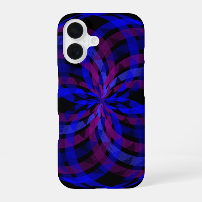 3D Geometric Flower Petal Center iPhone 16 Case Hülle (Rückseite)