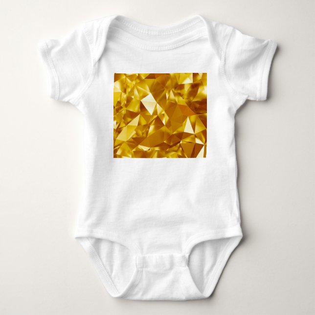 3D Geometrie: Metallisches Hintergrunddesign Baby Strampler (Vorderseite)