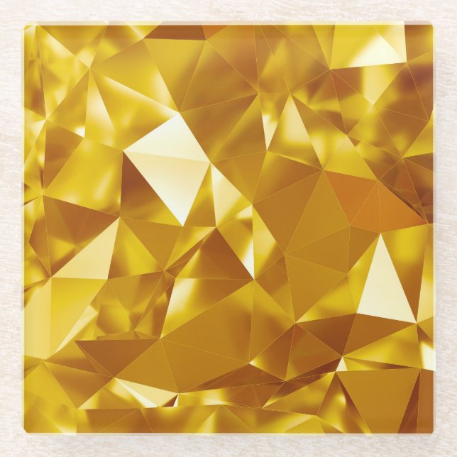 3D Geometrie: Metallisches Hintergrunddesign Glasuntersetzer (Vorderseite)