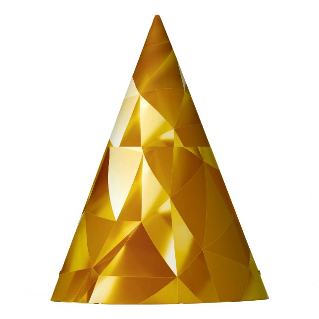 3D Geometrie: Metallisches Hintergrunddesign Partyhütchen (Vorderseite)