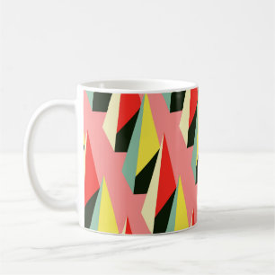 3D-geometrisch Vintages, nahtloses Muster mit r Kaffeetasse