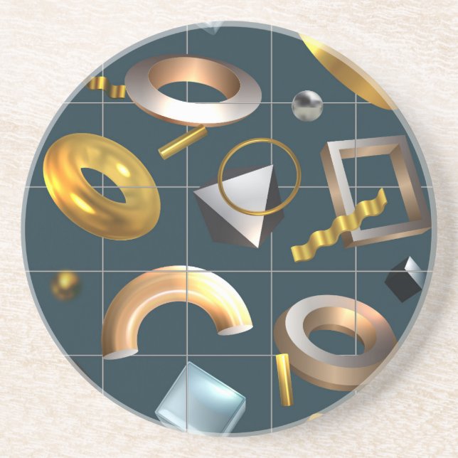 3D Geometrisches Muster Getränkeuntersetzer (Vorne)