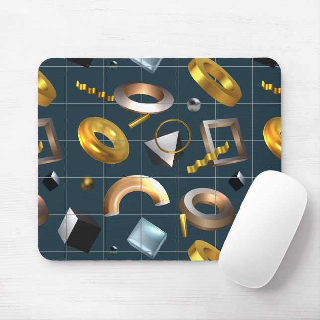 3D Geometrisches Muster Mousepad (Mit Mouse)