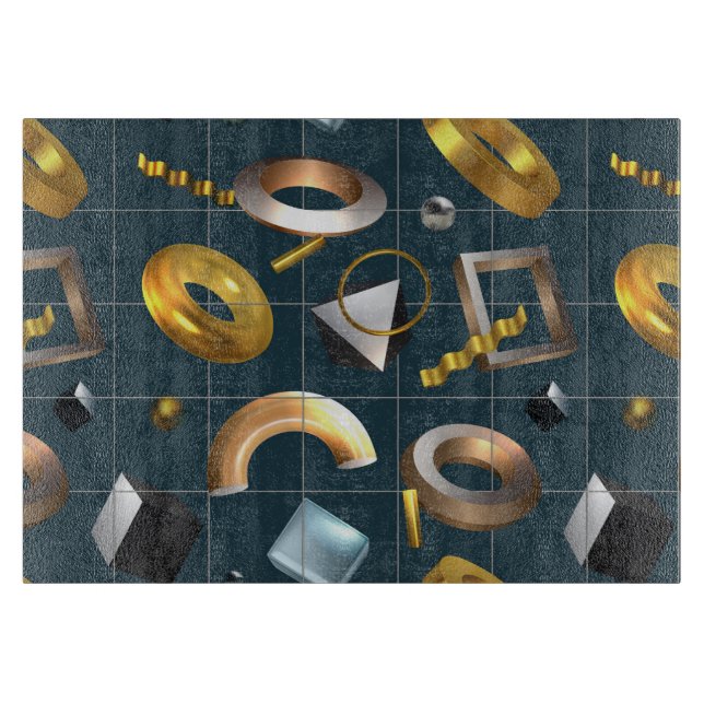 3D Geometrisches Muster Schneidebrett (Vorderseite)