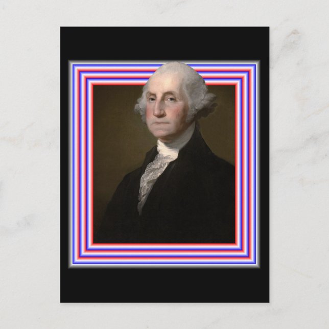 3D GEORGE WASHINGTON POSTCARD POSTKARTE (Vorderseite)