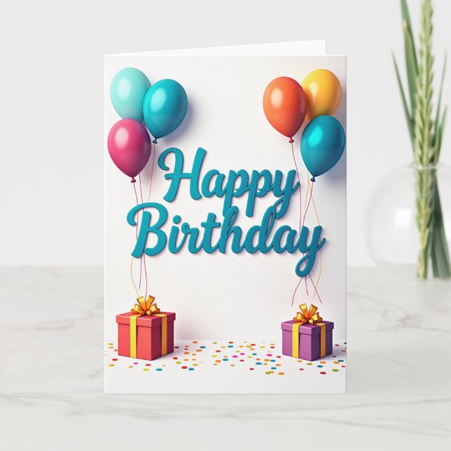 3D-Geschenk-Geburtstagskarte Karte (Vorderseite)