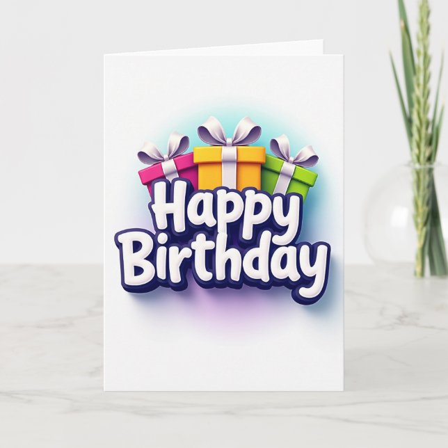 3D-Geschenke-Geburtstagskarte Karte (Vorderseite)