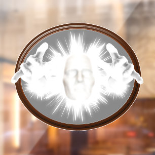 3D Ghost Coming Out of Mirror Halloween Fensteraufkleber