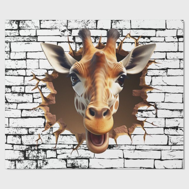 3D Giraffe Wallfahrtskirche Madonna del Sasso Geschenkpapier (Flach)