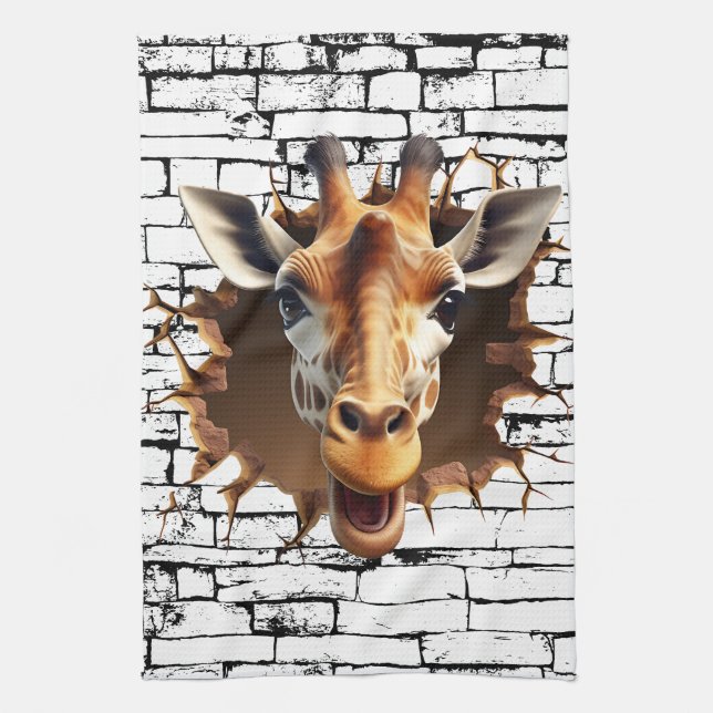 3D Giraffe Wallfahrtskirche Madonna del Sasso Geschirrtuch (Vertikal)