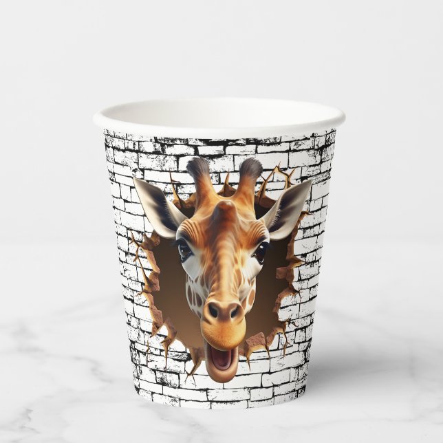 3D Giraffe Wallfahrtskirche Madonna del Sasso Pappbecher (Vorderseite)