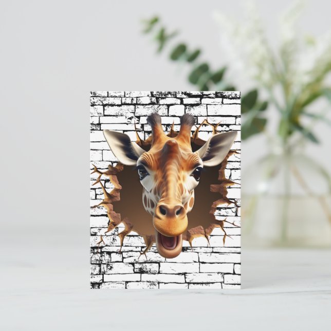 3D Giraffe Wallfahrtskirche Madonna del Sasso Postkarte (Stehend Vorderseite)