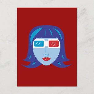 3D Girl Postkarte