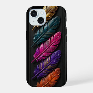 3D Glänzendes Gold Türkis Magenta Lila iPhone-Hüll iPhone 15 Hülle