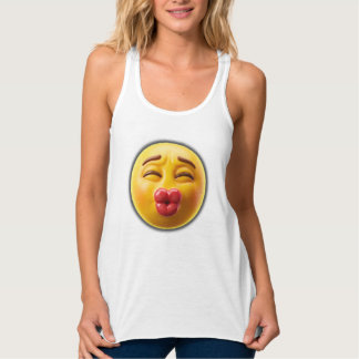 3D Glänzendes Küssendes Gesicht Emoji Pralle Rote  Tank Top