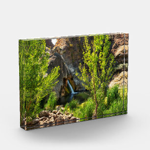 3D Glastisch Art Wasserfall Natur Szene Fotoblock