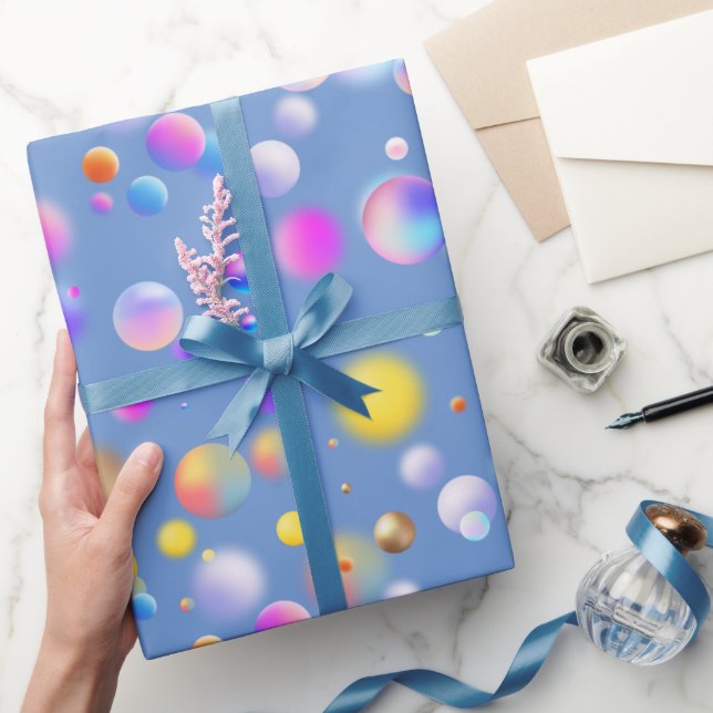 3D-Gleitschalenmuster LBlue BG Geschenkpapier (Schenken)