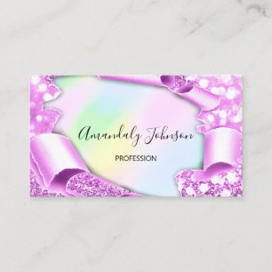 3D Glitzer Makeup Event Plane Holograph Pink Visitenkarte