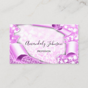 3D Glitzer Makeup Event Plane Modern Pink Visitenkarte