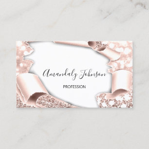 3D Glitzer Makeup Event Plane Rose Blush Glam Visitenkarte