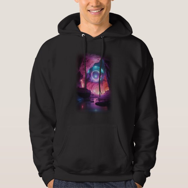 3D-Glühen Stein rosa Hoodie (Vorderseite)