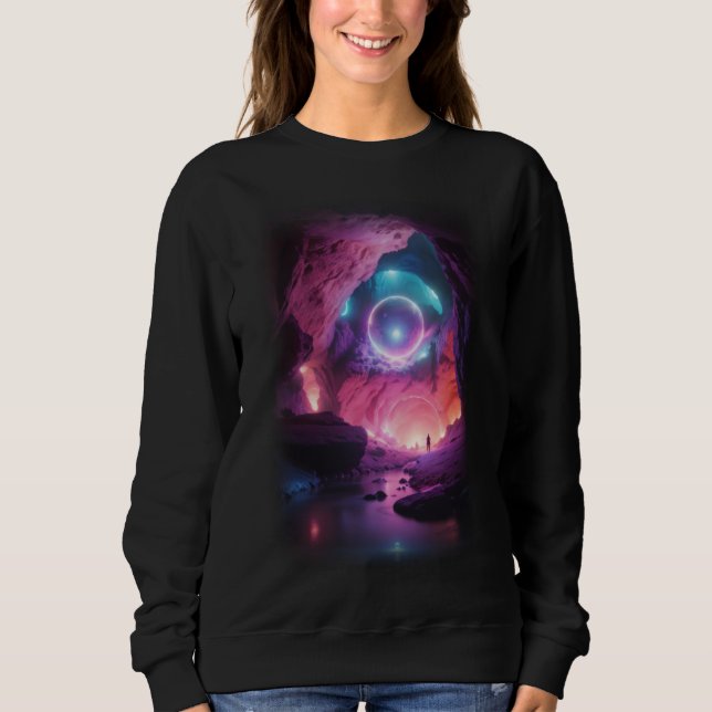 3D-Glühen Stein rosa Sweatshirt (Vorderseite)