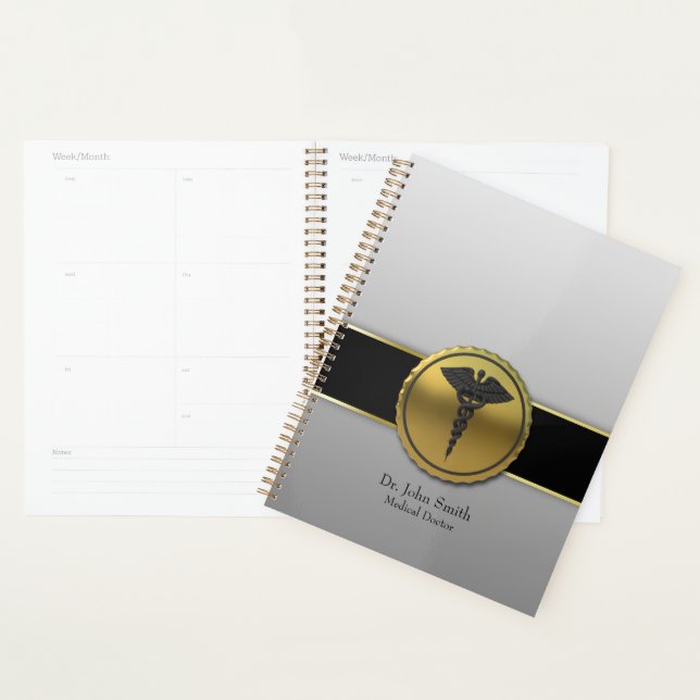 3D Gold Medizin Caduceus Emblem Professional Planer (Anzeige)