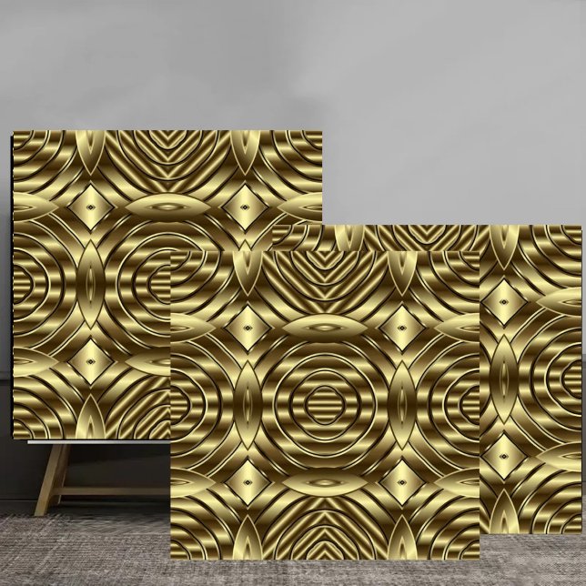 3D Gold Metallic Geometric Pattern luxury  Fliese (Von Creator hochgeladen)