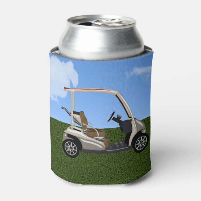 3D Golf Cart auf Gras Dosenkühler (Kanne Vorderseite)