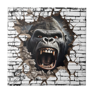 3D Gorilla Wall Break - Paradies für Kletterhexen: Fliese