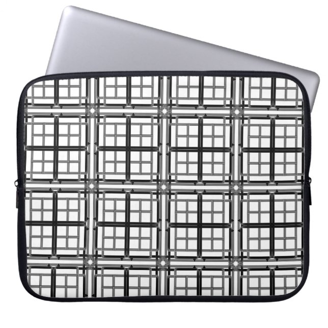 3D-graue geometrische abstrakte Muster Hintergrund Laptopschutzhülle (Vorderseite)
