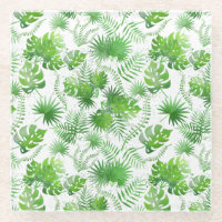 3D Green Blätter Muster 01A Blue BG
