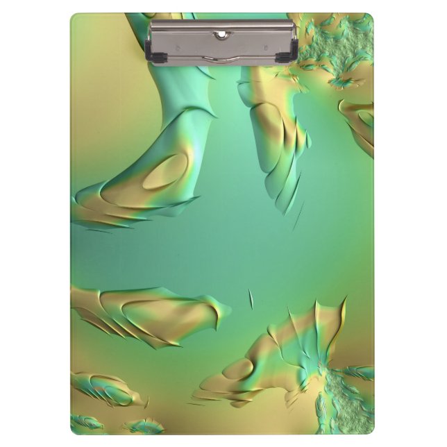 3D! ~ Green Buttercup ~ Fraktal original ~ 3D ~ Klemmbrett (Vorderseite)